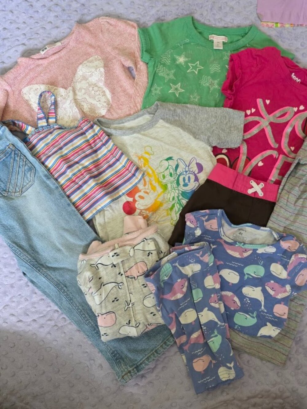 Girls Size 4T/5T Clothing Bundle Lot H&M Disney Old Navy 10 Pieces